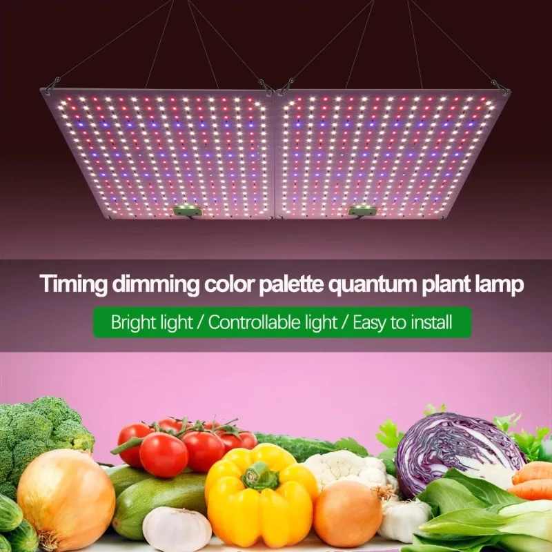 Теплица 60 Вт 120 Вт Светодиодный светильник для выращивания растений, панель квантового заполняющего света AC85-265V с регулируемой яркостью, Цветовая тонировка с радиочастотным пультом дистанционного управления