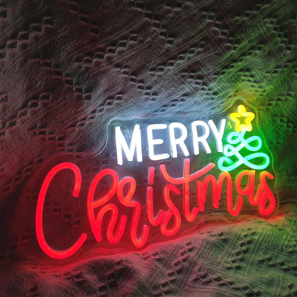Веселая Рождественская вечеринка Неоновая вывеска Рождественская светодиодная вывеска с акриловой доской Настенный Декоративный Ночник Бар Рождество для детей
