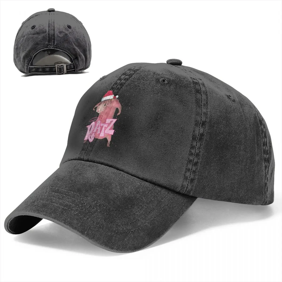 Винтажная бейсболка Ratz Pink Mouse в стиле потертой джинсовой бейсболки Snapback с мультяшными всесезонными шляпами для путешествий с регулируемой посадкой