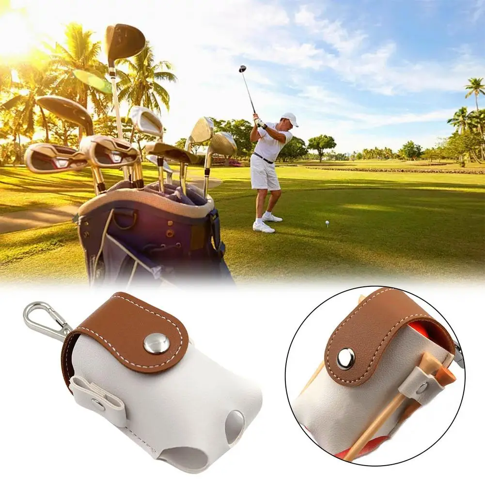 Кожаный чехол для мяча для гольфа, карманный держатель для мяча для гольфа из искусственной кожи, сумка для хранения с зажимом, сумка для мяча для гольфа, аксессуар для переноски мячей для гольфа