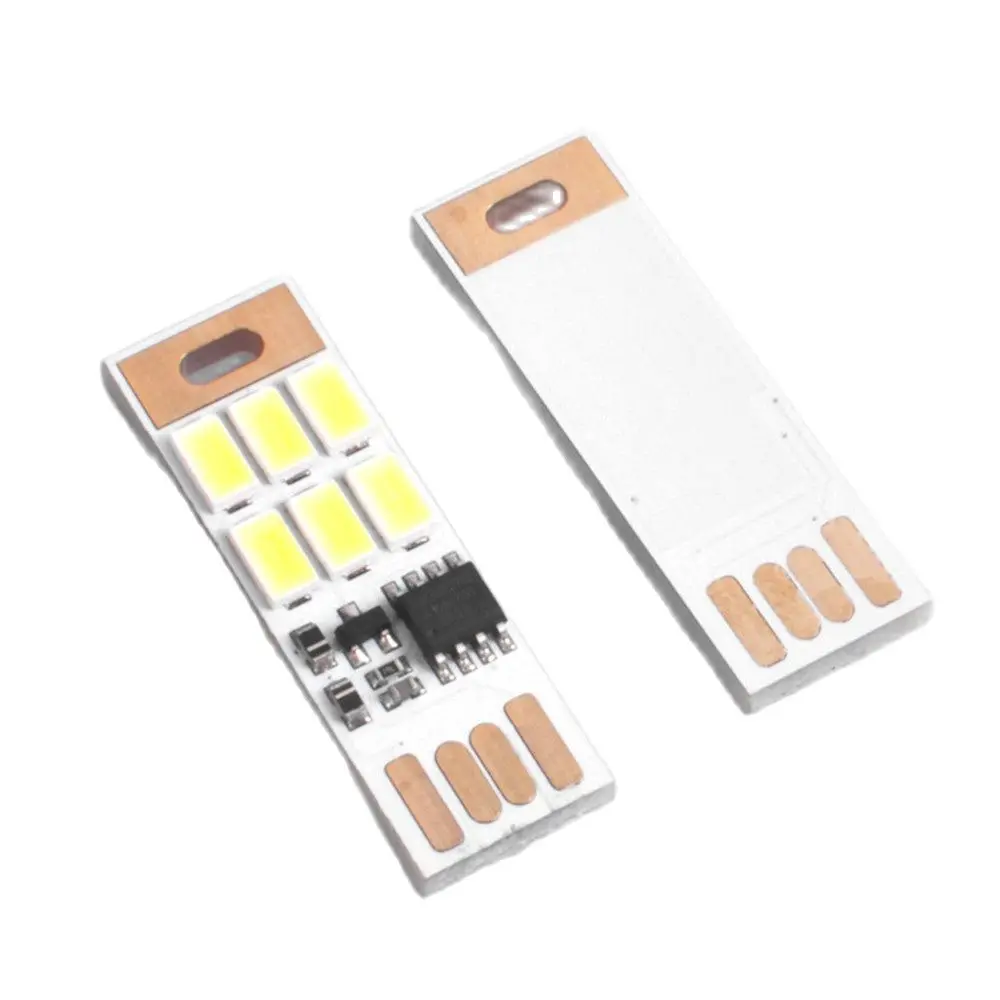 20 шт. Мини-USB ночник 6 светодиодных портативных ламп DC5V с сенсорным затемнителем или датчиком освещенности для ноутбука с блоком питания