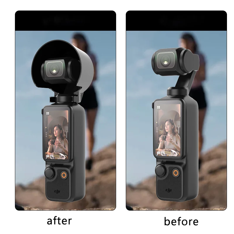 для объектива камеры DJI Osmo Pocket 3 Защитный колпачок Sunhood Защита экрана от царапин Удлинительная рамка Расширенный комплект поддержки кронштейна