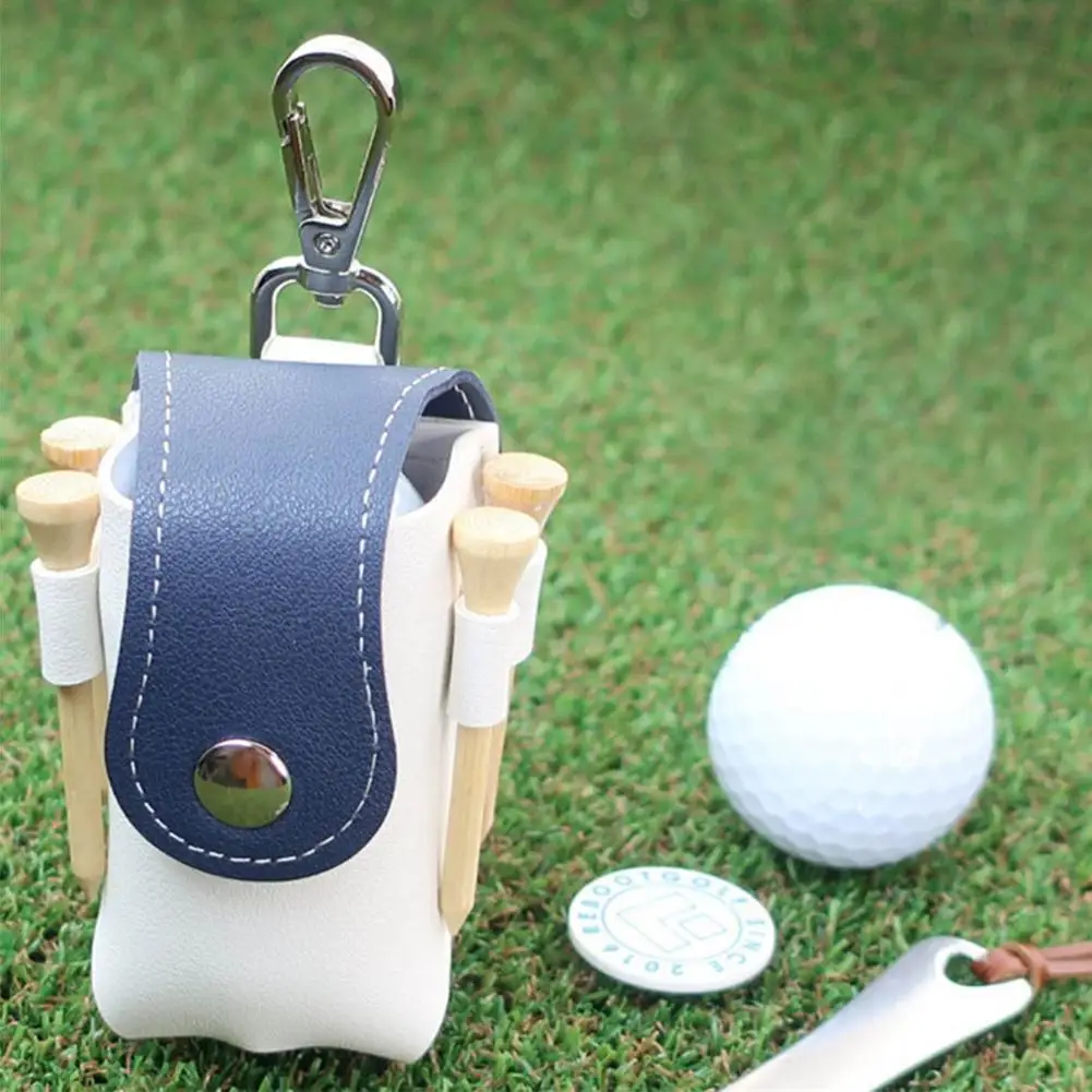 Кожаный чехол для мяча для гольфа, карманный держатель для мяча для гольфа из искусственной кожи, сумка для хранения с зажимом, сумка для мяча для гольфа, аксессуар для переноски мячей для гольфа