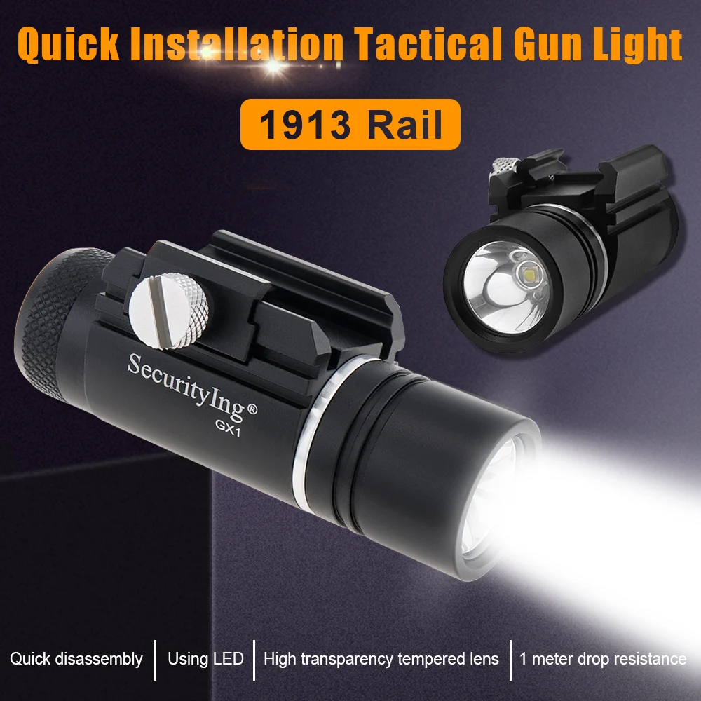 Мини-Пистолет Light Laser Combo Tactical Flashlight 320LM, Установленный на Рейке Оружейный Фонарь для Picatinny MIL-STD-1913 с Батареей CR123A