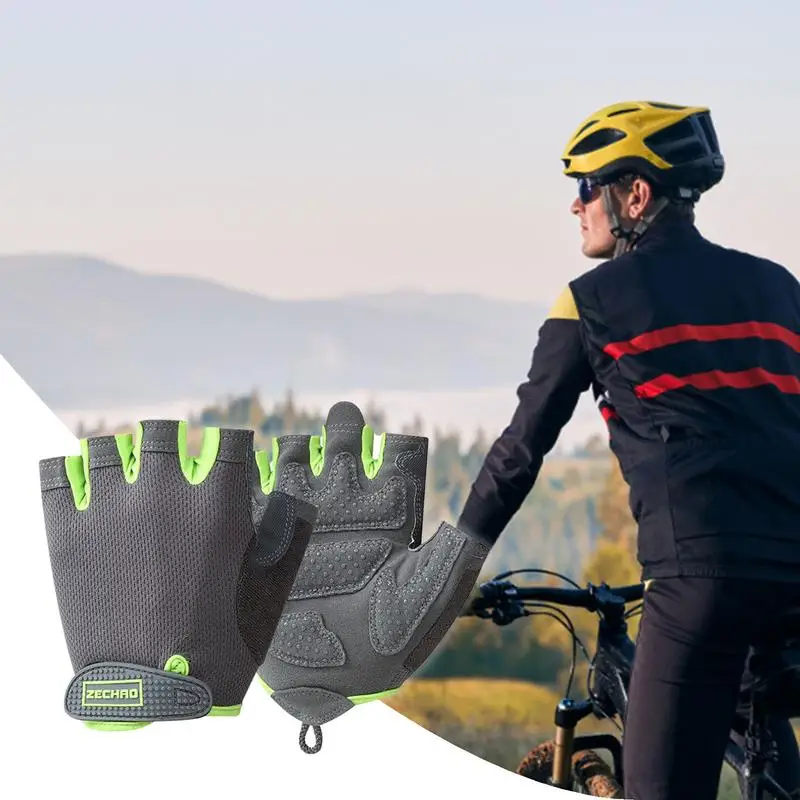 Перчатки для рыбалки, мужские водонепроницаемые велосипедные Перчатки без пальцев, перчатки на полпальца для велоспорта, велосипедные Перчатки с регулируемой амортизацией