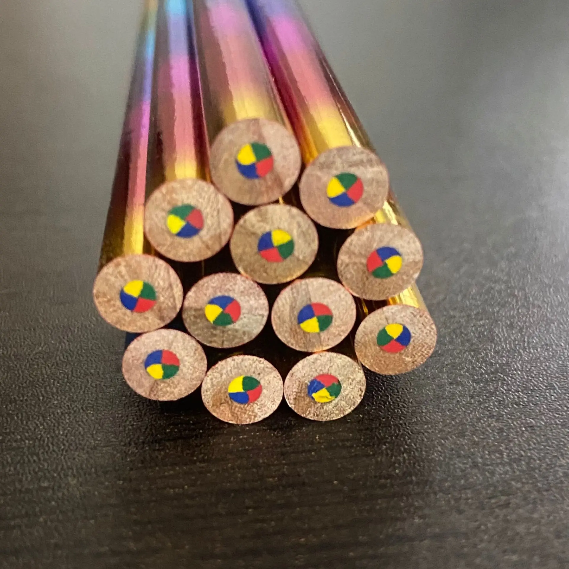 50шт Четырехцветный одноцветный карандаш Цветной Набор карандашей Радужные Карандаши для подарков для детей Живопись Каваи Инструмент для граффити Художественные принадлежности