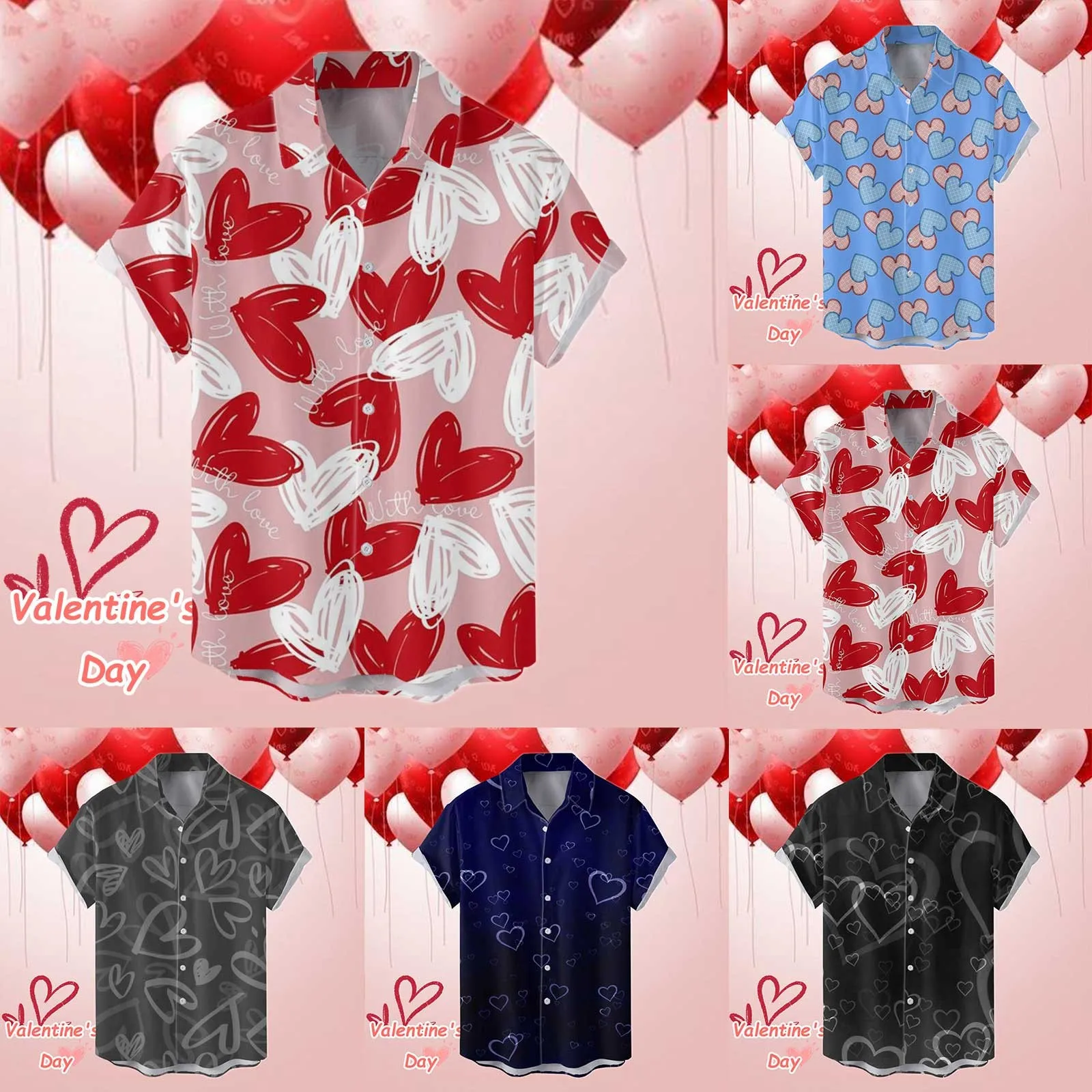 Мужская рубашка, подходящие к паре блузки, рубашки на День Святого Валентина, Повседневные рубашки для бойфренда и любовника Топы празднично-графические майки для отпуска