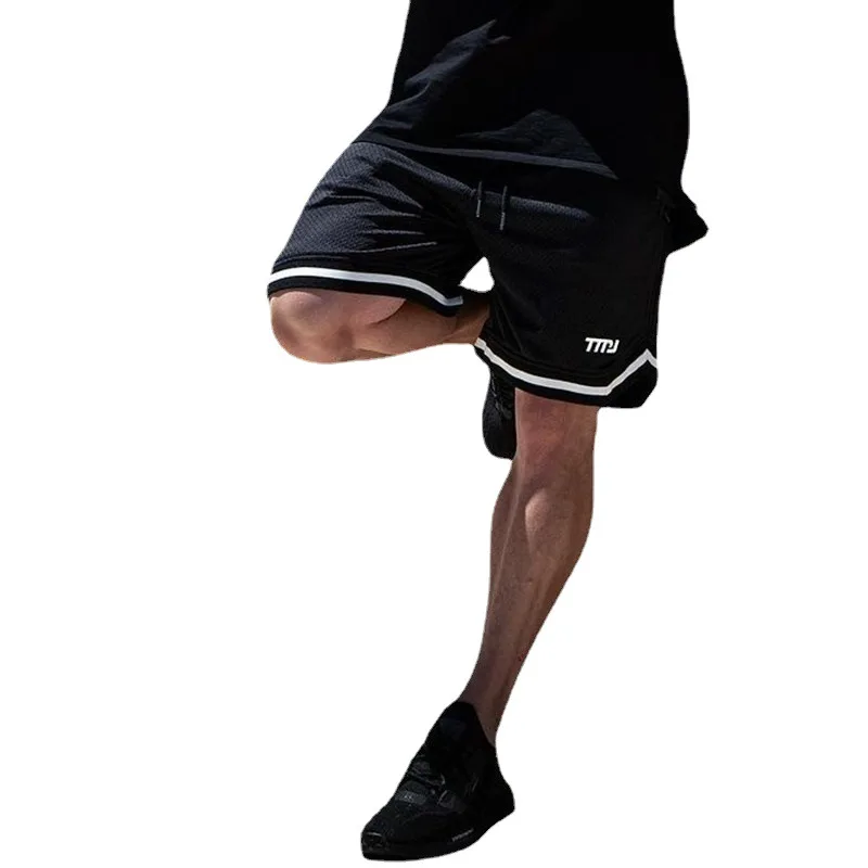 Мужские шорты с дышащей сеткой, баскетбольные шорты для бега трусцой длиной до колен, повседневные тренировочные шорты для мужчин, короткие брюки