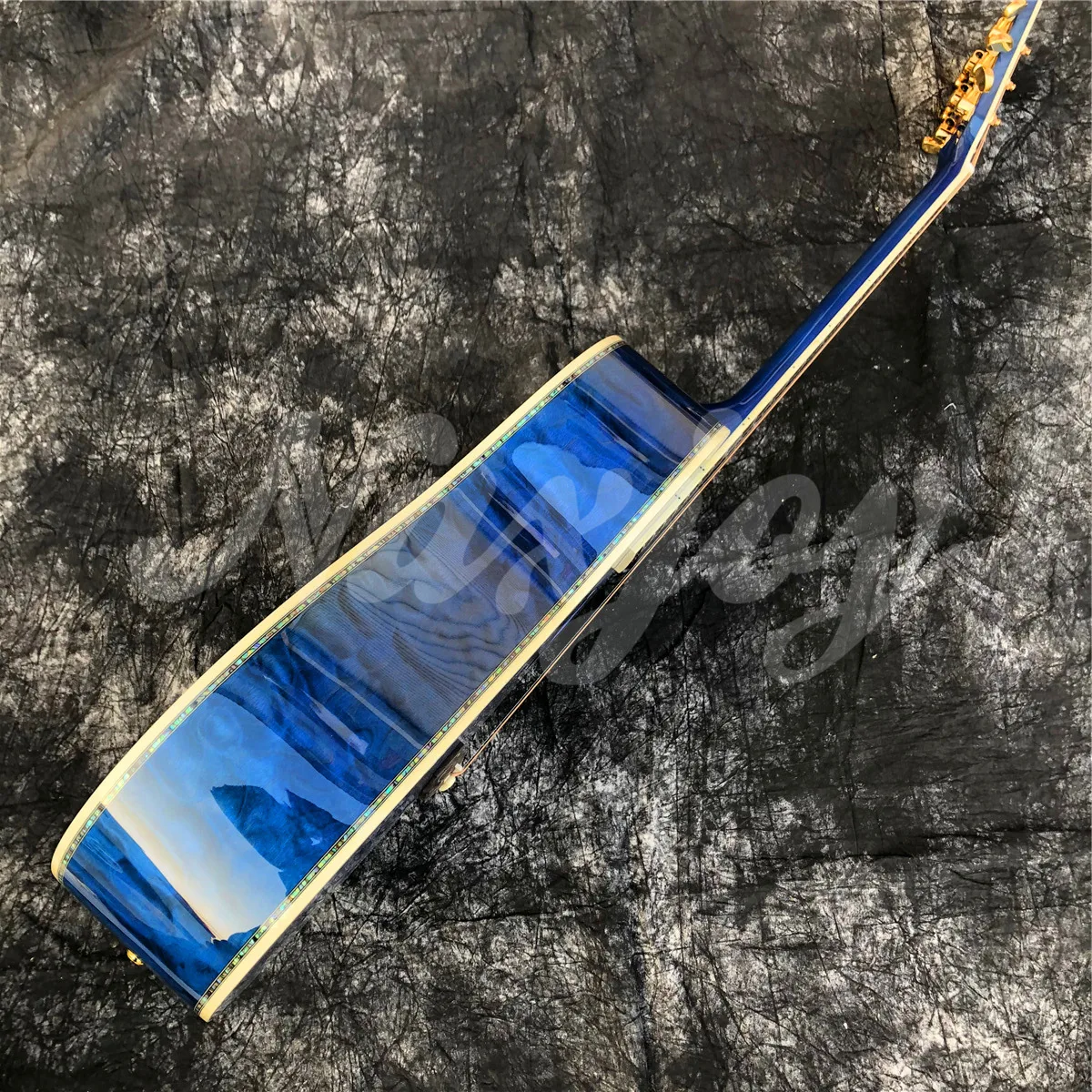 Новая акустическая гитара из массива голубой ели, 41-дюймовые вставки в виде цветка морского ушка, Эбонитовый гриф, корпус из клена, корпус гитары, корпус гитары