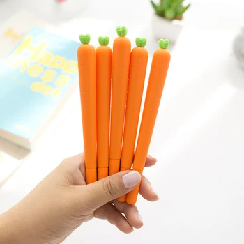 1 шт. Симпатичная морковная гелевая ручка с черными чернилами, гелевые ручки, подарочные канцелярские принадлежности для школы и офиса