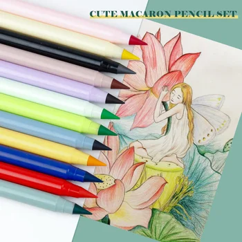 12 цветов/ набор Разноцветных вечных карандашей, Неограниченное количество вечных карандашей для письма, Стираемая красочная ручка, ручка без чернил, Канцелярские принадлежности