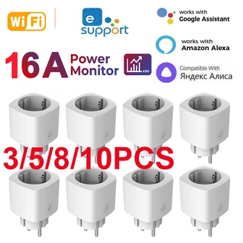 16A eWeLink WiFi Smart Plug Розетка ЕС Пульт дистанционного управления для Alexa Google Яндекс Alice Energy Измеритель мощности Монитор Умный Дом