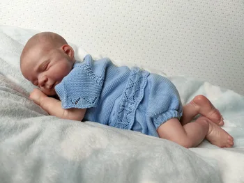 19-дюймовая уже раскрашенная кукла Bebe Reborn, такая же, как на картинке, реалистичная мягкая на ощупь 3D-кожа, видны вены спящего ребенка