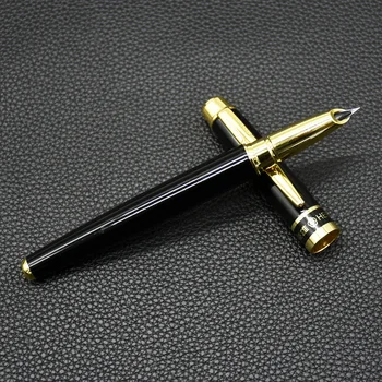 1шт авторучка Hero 8870 Золотой Код Черные Бизнес-авторучки высокое качество продажи аутентичная подарочная ручка Pluma estilográfica