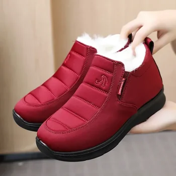 2023 Зимние утолщенные и теплые хлопчатобумажные ботинки Old Beijing, женские модные нескользящие хлопчатобумажные ботинки среднего и пожилого возраста, женские ботинки