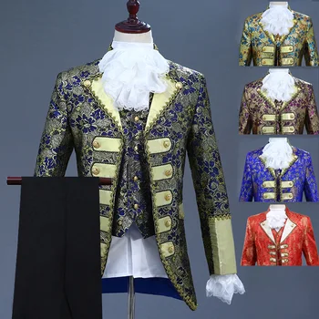 2023 Мужской европейский кодекс придворное платье костюм для выступления Очаровательный принц сценический ретро европейский драматический костюм для представления