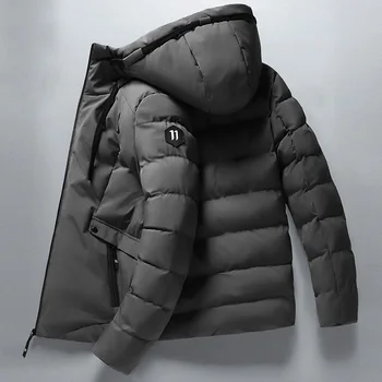 2023 Осенне-зимняя пуховая однотонная куртка, мужское пальто с капюшоном из перьев, Сверхлегкое пальто, пуховики на подкладке