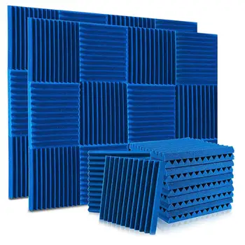 24 Упаковки акустических пенопластовых панелей 1X12X12 дюймов, звуконепроницаемые стеновые панели со звуком пожара, Клинья для звуковых панелей для студий, дома