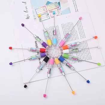 30шт DIY Креативная Бисерная Четырехцветная Ручка Из Бисера Милые Ручки Из Бисера Macaron Stroke Key Mark Шариковая Ручка