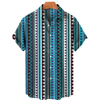 3D роскошный топ высокого класса, модная и дышащая мужская рубашка Aloha, свободная повседневная пляжная рубашка с короткими рукавами, летняя гавайская одежда большого размера