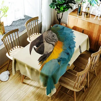3d скатерть с попугаем, креативный полиэстер с мультяшным животным рисунком, удобная водонепроницаемая скатерть для дома