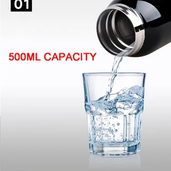 500 мл спортивная чашка для воды из нержавеющей стали 304 портативный соломенный термос, велосипедная бутылка для воды