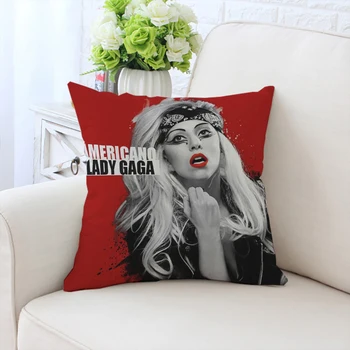 50x50 см Наволочка L-Lady Gaga Двухсторонний Бархатный чехол для диванной подушки с принтом, Домашний Подголовник, Спинка для спинки стула, подарок для вентилятора