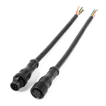 5X8-контактный разъем M/F, водонепроницаемый соединительный кабель черного цвета
