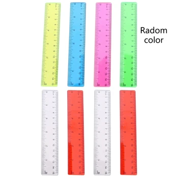 8 Упаковок красочных прозрачных пластиковых линеек, метрических объемных линеек с дюймами и сантиметрами, детская линейка для школьного инструмента