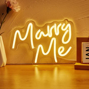 Chi-buy Marry Me Светодиодная неоновая вывеска Неоновые вывески с питанием от USB, ночник, 3D Настенное искусство и игровая комната, спальня, декор для гостиной, Вывески для ламп
