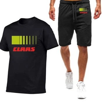 Claas 2023, летний стиль, мужская Девятицветная футболка с короткими рукавами, Простая Повседневная Модная Удобная Дышащая одежда для движения