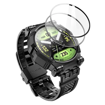 I-BLASON Для Samsung Galaxy Watch 6/5/4 Чехол 44 мм Прочный Ремешок для Часов из ТПУ с 2 Пакетами Защитной пленки из закаленного Стекла