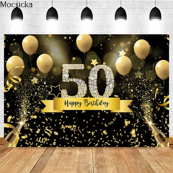 Mocsicka 50-й день рождения фотография фон шампанское шар украшения реквизит фото Студия фон баннер вечеринки для взрослых 