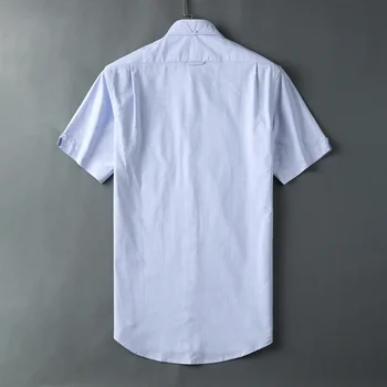 TB 2023 Летний Роскошный Дизайн Мужская Тонкая рубашка Повседневная Мода С Коротким рукавом Сплошной Полосатый Хлопок Оксфорд Корейский дизайн Высокое качество