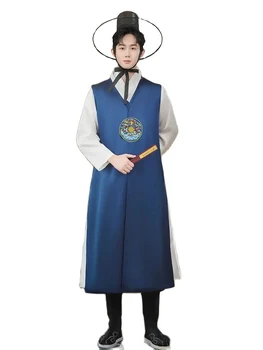 Азиатский костюм Традиционное мужское Корейское Платье Одежда для сцены для взрослых Одежда для косплея в Древнем Дворце