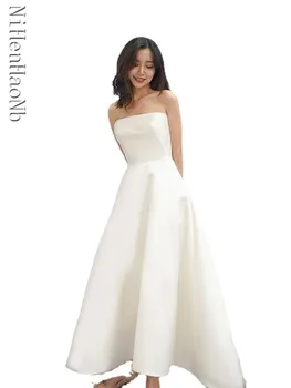 Атласное свадебное платье 2023, летнее платье в корейском стиле Slim Princess, свадебное платье для путешествий на открытом воздухе