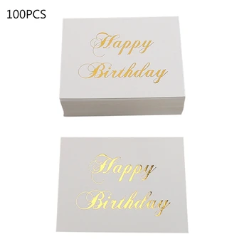 Белые поздравительные открытки с Днем рождения, плотная бумага для записи клиентов малого бизнеса 100X