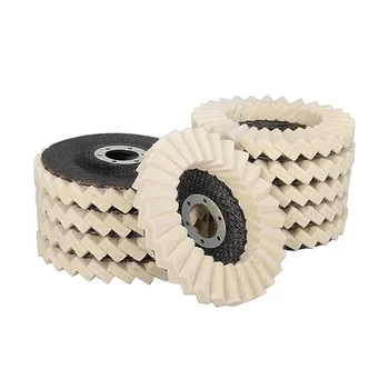 Войлочный флип-диск, шерстяное колесо, лезвие для жалюзи, 5-дюймовая накладка для шерстяного полировального круга, подходящая для угловой шлифовальной машины