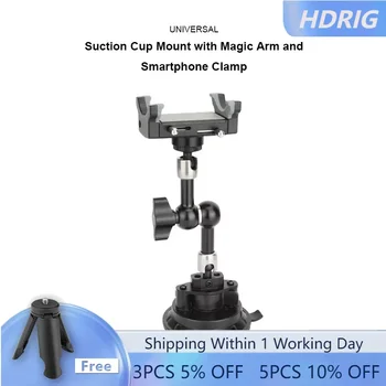 Всасывающее Крепление Камеры HDRIG с Шаровой Головкой Magic Arm и Зажимом для смартфона Для Sony Action Camera Для iPhone для GoPro