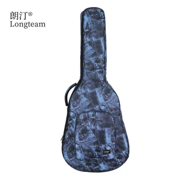 Высококачественная 40/41-дюймовая сумка для гитары из водонепроницаемой холщовой ткани камуфляжного синего цвета С регулируемым ремешком, концертная сумка для переноски гитары