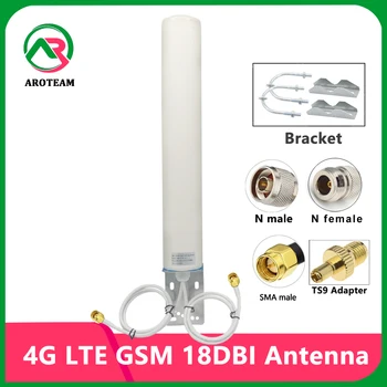 Двухдиапазонная Антенна 4G LTE 3G GSM WiFi 18dbi Наружная Водонепроницаемая для Маршрутизатора Антенны Воздушной Связи с N гнездом RP SMA TS9