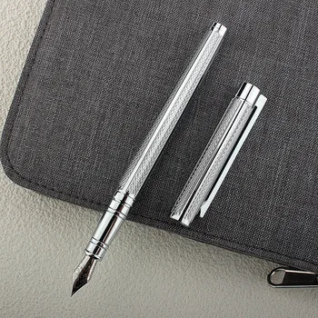 Деловой стиль Металл Серебристые цвета Офисная авторучка Студенческие Школьные канцелярские принадлежности Чернильные ручки