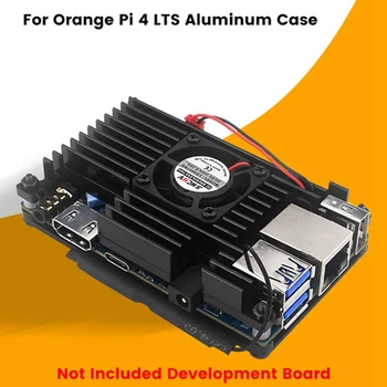 Для Orange Pi 4 LTS Алюминиевый Корпус С Охлаждающим Вентилятором Плата Разработки Защитный Кожух Пассивного Охлаждения