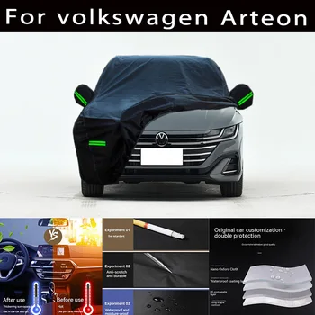 Для Volkswagen Arteon Наружная защита, полные автомобильные чехлы, Снежный покров, Солнцезащитный козырек, Водонепроницаемые Пылезащитные Внешние автомобильные аксессуары