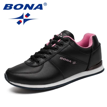 Женские кроссовки в стиле BONA New Classics, женская спортивная обувь на шнуровке, кроссовки для бега на открытом воздухе, Удобные, Быстрые, Бесплатная Доставка