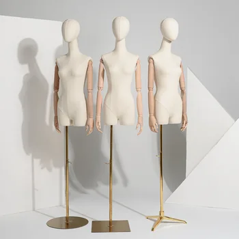 Женский манекен на половину тела для витрины магазина одежды, реквизит для показа одежды