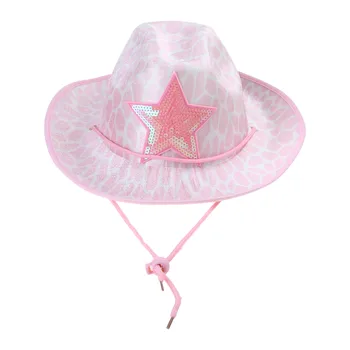 Западная розовая ковбойская шляпа Украшение для костюма кепки Предметы домашнего обихода
