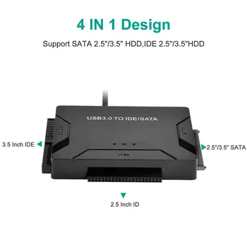 Кабель USB 3.0-SATA IDE 3, адаптер Sata-USB, поддержка 2,5 / 3,5-дюймового внешнего SSD-накопителя, кабель-конвертер жесткого диска USB 3.0