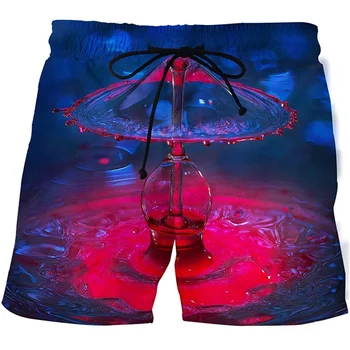 Красочные пляжные шорты с 3D-принтом и аэрозольной росписью, Мужские спортивные Короткие штаны для бега, Летние Свободные Плавки, Шорты для доски для серфинга