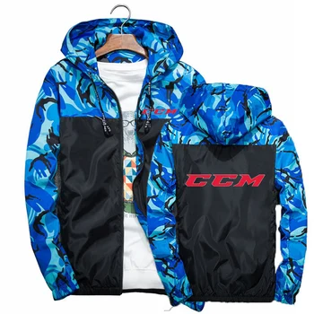 Куртки с принтом CCM, водонепроницаемая куртка на молнии, спортивная одежда для активного отдыха, повседневная легкая толстовка с капюшоном, дождевик, мужская ветровка для альпинизма